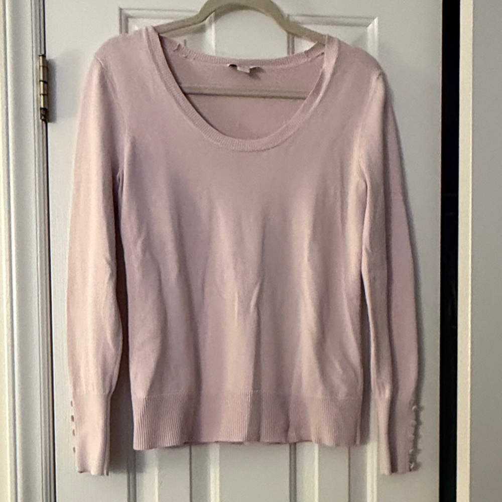 LOFT Light Pink Crew Neck Sweater